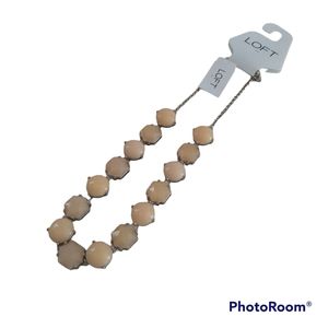 Loft Silver Tone Chain Stone Necklace New With Tag